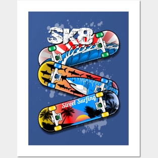 SK8 Skateboards Street Surfing Posters and Art